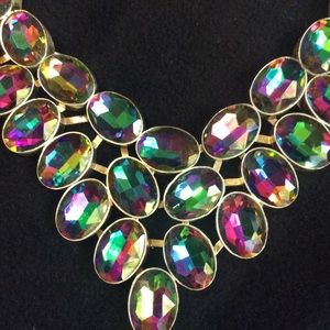 BLING Mystic topaz sterling necklace NWOT India sparkly crystal